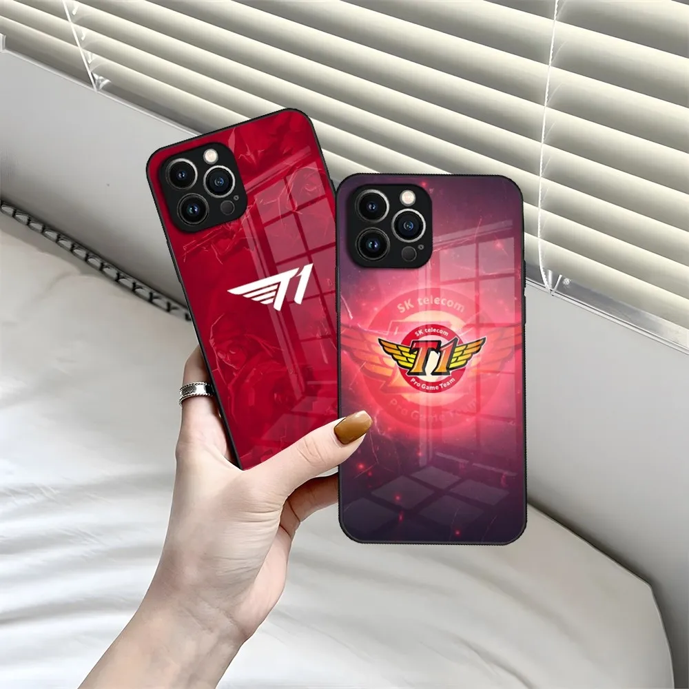 Чехол для телефона T1 Team L-Lols LPL Faker, чехол для iPhone 13 15 14 12 11 Pro XS Max Plus Mini X XR 8 7 6s SE2020, чехол из закаленного стекла