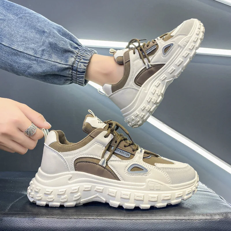 Men's Shoes 2024 New Spring All-match Casual Shoes Increased Sports Fashion Non-slip Design Tennis Shoes