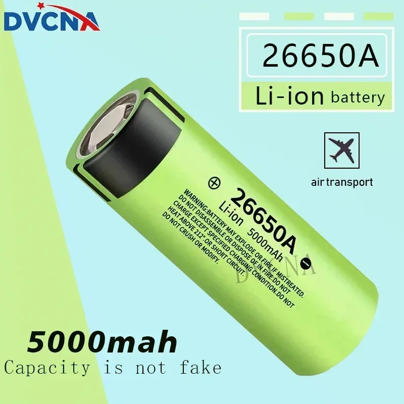 

NEW 100% Original 26650 20A Power Rechargeable Lithium Battery 26650A , 3.7V 5000mah Suitable for Flashlight