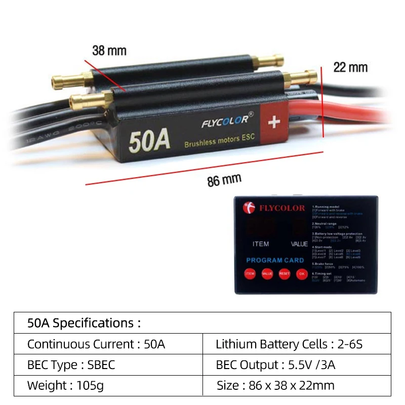 Hobbyocean impermeabile 40A 50A 70A regolatore di velocà elettronico senza spazzole ESC per barca RC 400-1000mm esca da pesca RC  26