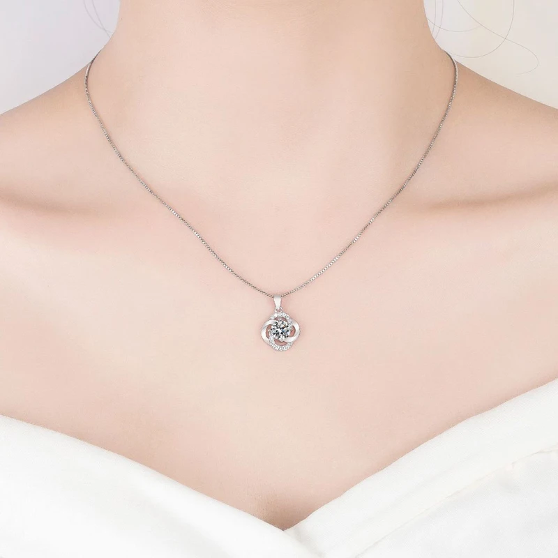뜨거운 판매 괜 찮 아 요 보라색 꽃 지 르 콘  펜 던 트 Neckalce 여성 보석 기념일 선물 매력 CZ 쇄골 체인