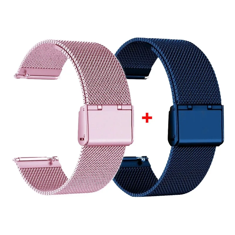 Elegant Milanese Metal Bracelet Strap - 2-Pack (18mm, 20mm, 22mm)
