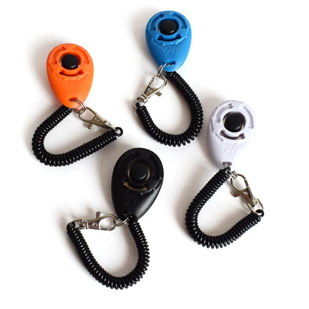 Pet cat and dog Sound Trainer Plastic Click Trainer Portable Assist Adjustable wristband Sound Keychain Dog accessories
