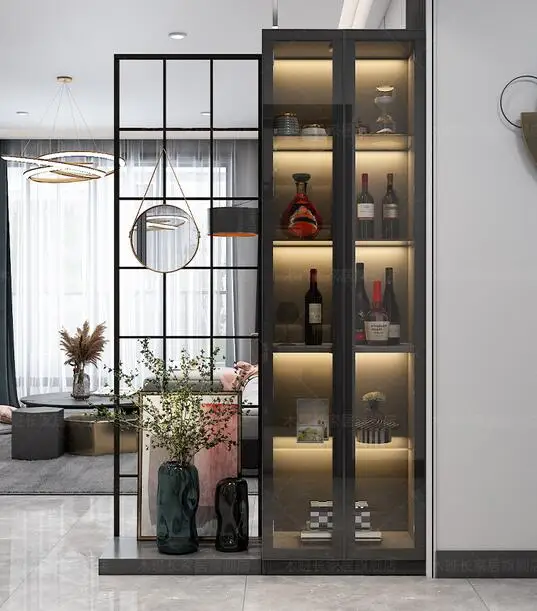 Entrance porch cabinet living room light luxury wine cabinet shoe integrated modern simple screen partition doub