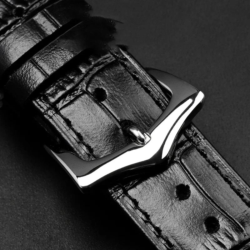 Premium Calfskin Leather Watch Strap with Steel Pin Buckle
