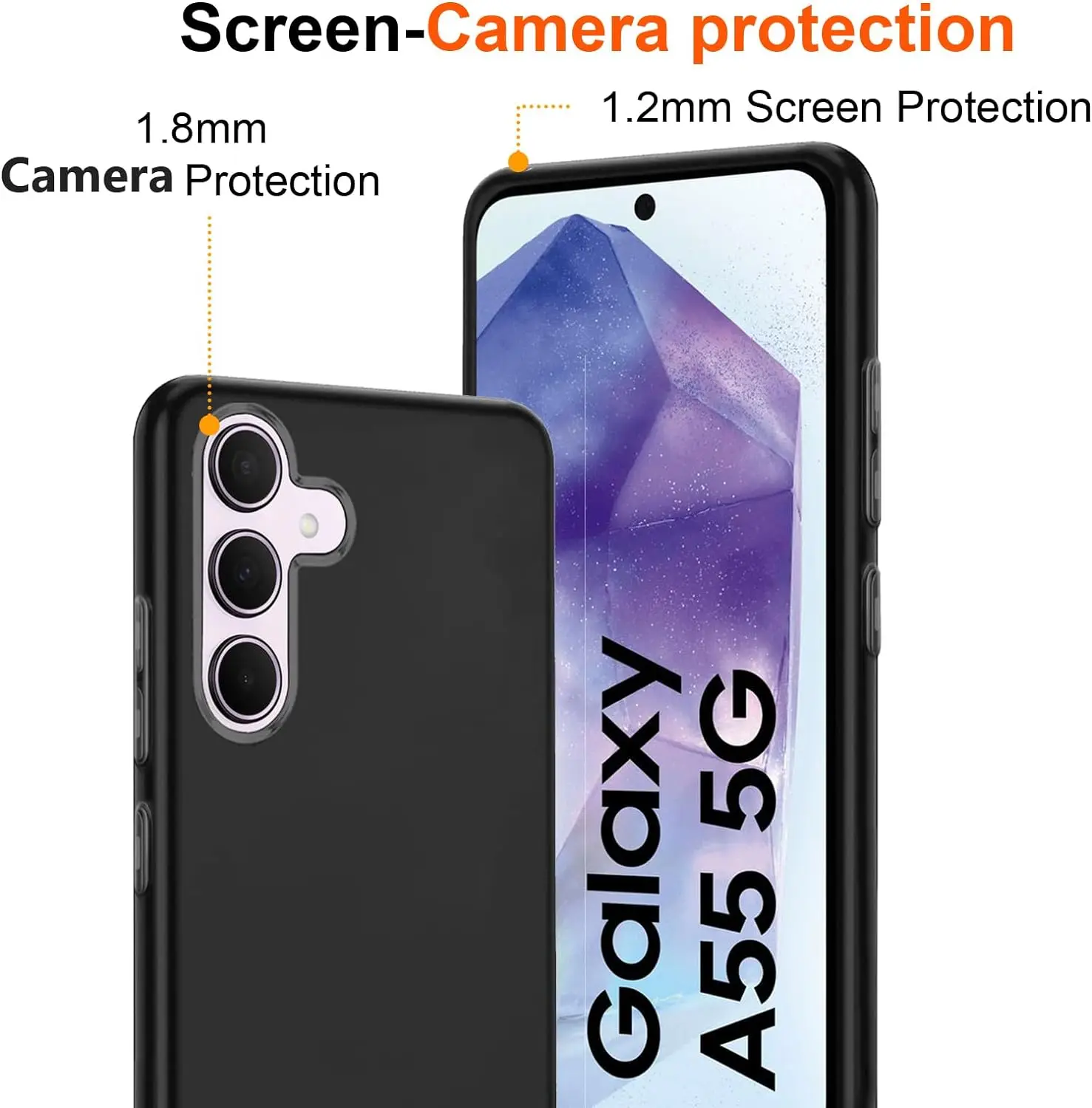 Premium Silicone Shockproof Phone Case with Tempered Glass