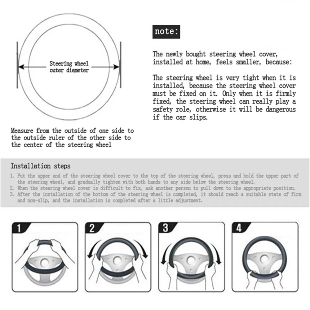 

Car Decor Steering Wheel Cover Car Comfort Fashion Faux Wool Fluffy Four Seasons Set Shift Gear Cover Thick 38cm