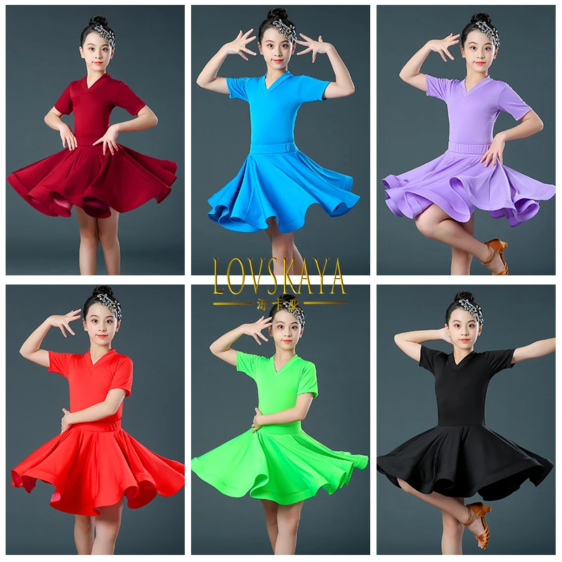 

Детская Юбка для латиноамериканских танцев, танцевальная и тренировочная одежда для девочек, высококачественная одежда для соревнований