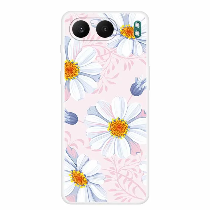 Clear Silicone Case with Landscape Flower Design - Soft TPU Back Cover