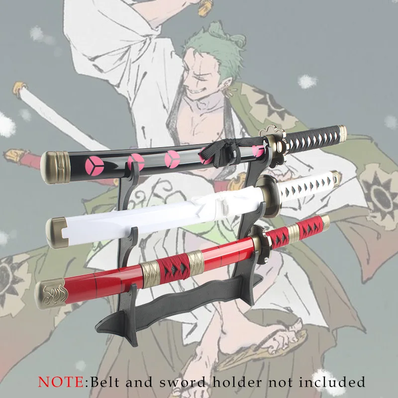 3 Pz Roronoa Zoro Katana 60Cm Spada Cosplay Armi Spada Di Legno Enma Viola Modello Originale