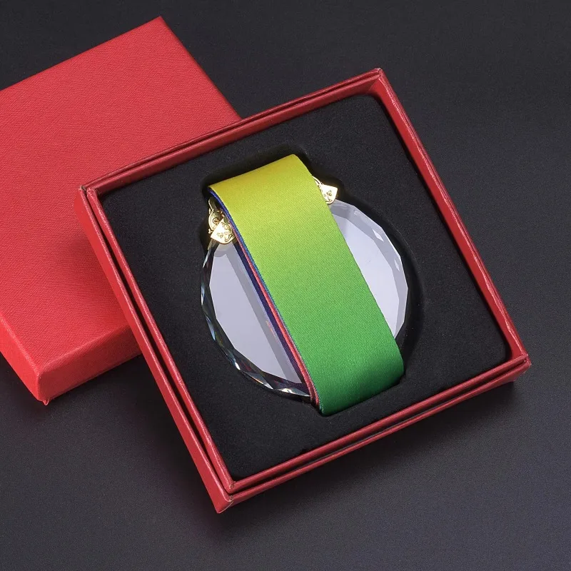 Free Clear Crystal Glass Medal Color Printing or Laser Engraving 1st 2nd 3rd Place Awards Includes Box Packaging 1PCS