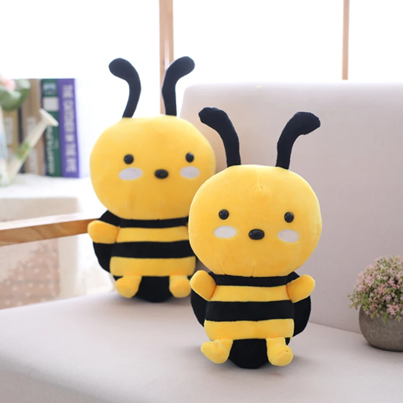 Cute Bee With Wings Plush Toys Lovely Stuffed Animal Dolls For Children Baby Birthday Home Decoration Christmas Gifts