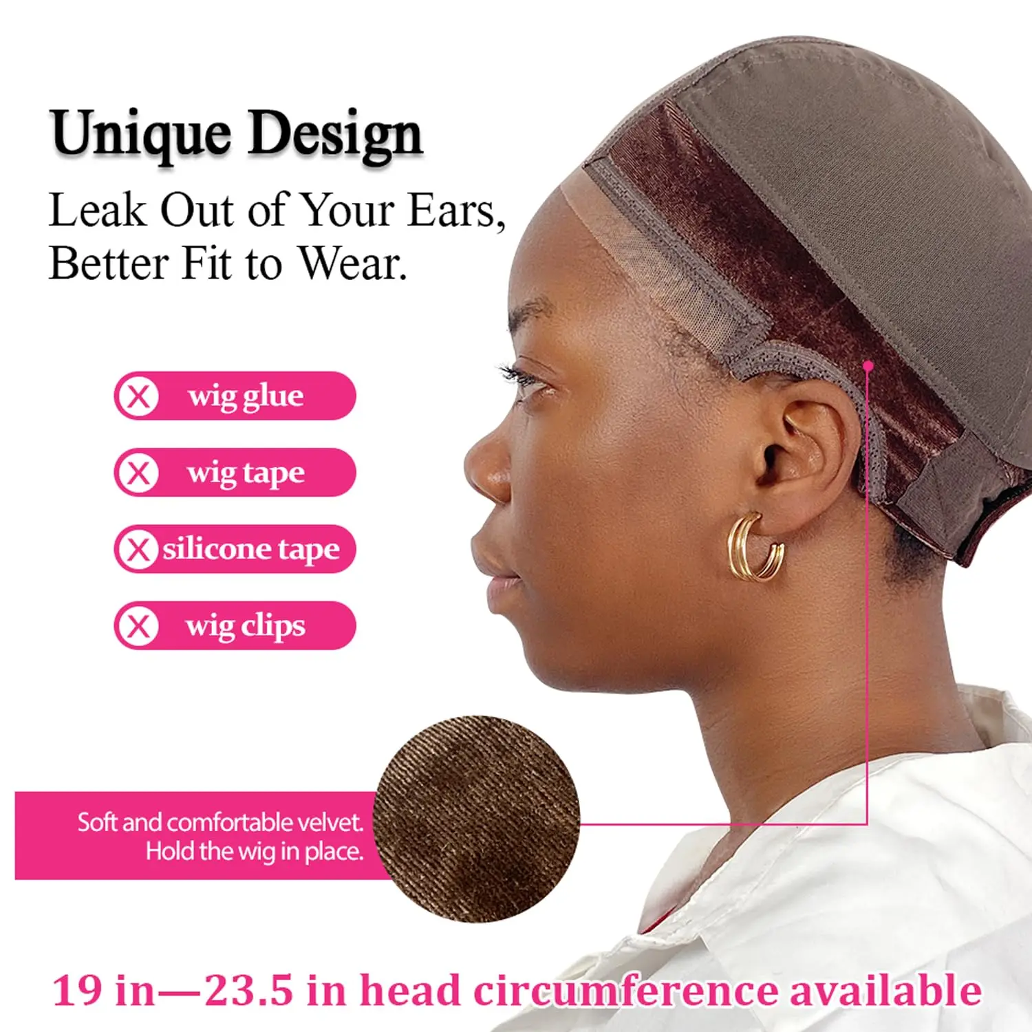 Lace velvet headband mesh hat Stretch wig lace hood for Keeping Wigs in Place velvet hair band,hair band,hair styling tool,hair styling tools