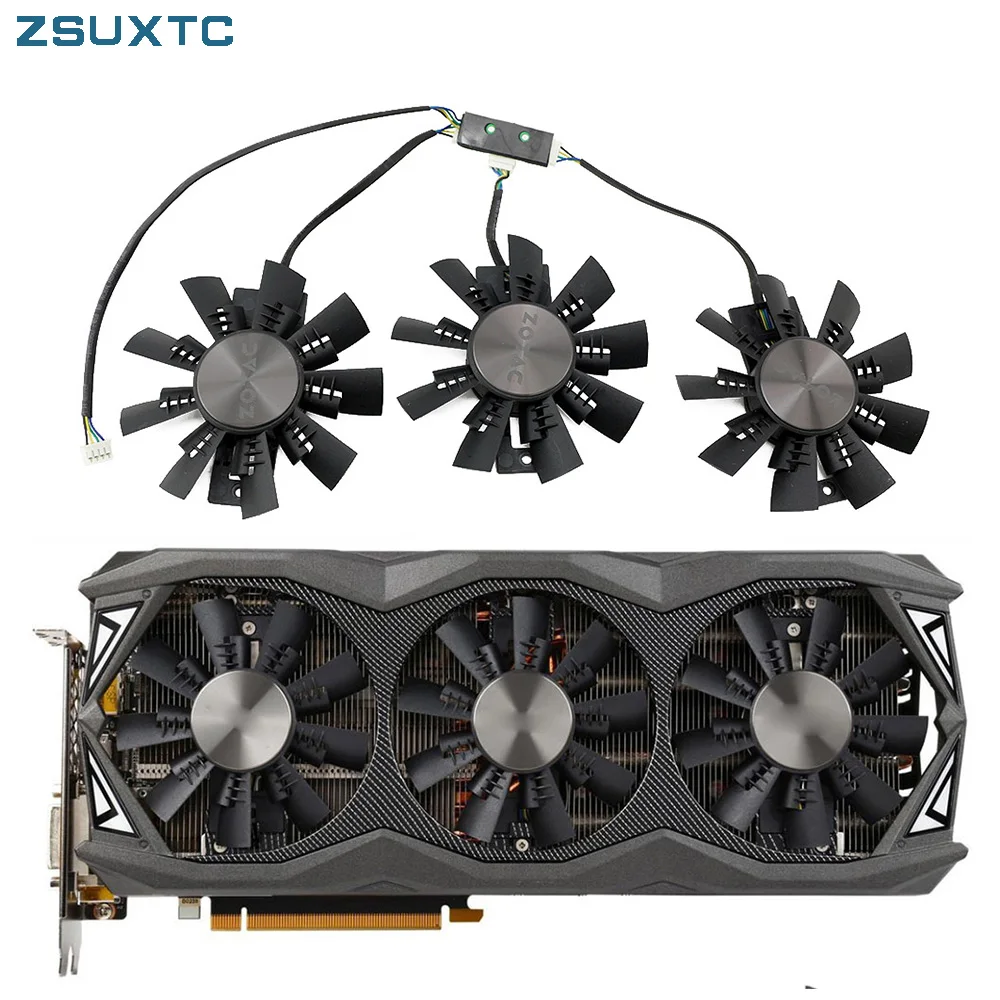 Originale Per Zotac Gtx 980 Ti 6Gb Amp Fan 87Mm Ga92S2U Gtx 980Ti Amp Gpu Fan Per Extreme, Zt-90505-10P Ventola Di Raffreddamento Della Scheda Grafica