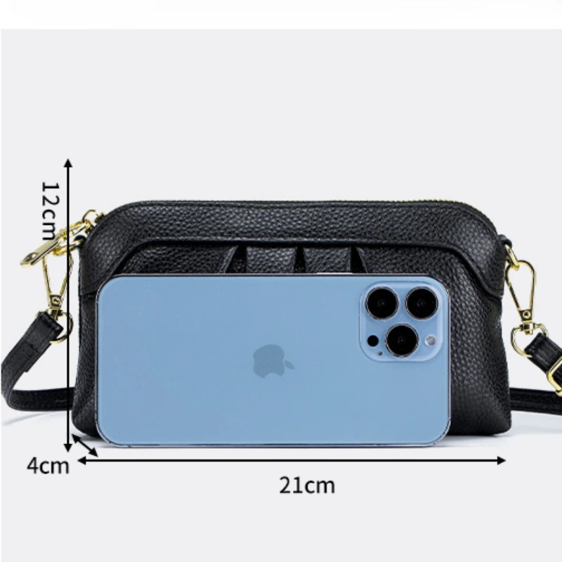 Women Handbag Genuine Leather Shoulder Bag Cowhide Crossbody Tote Lipstick Key Phone Pouch Messenger