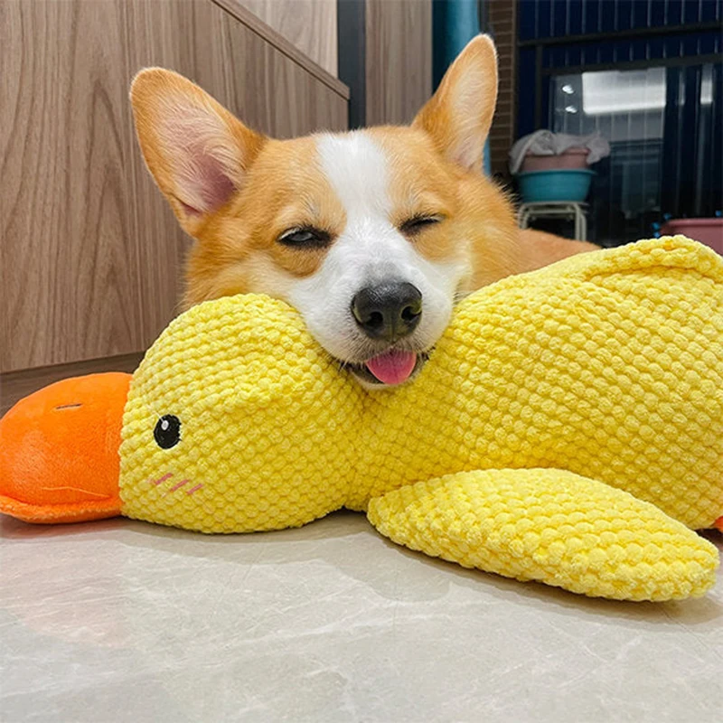 Calming Duck Dog Toys Quack Dog Duck Toy Durable Dog Squeak Toys Soft Plush Dog Chew Toy Indoor Alone Relief Bored Pet Supplies 1