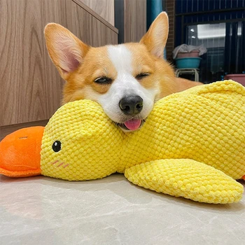 Calming Duck Dog Toys Quack Dog Duck Toy Durable Dog Squeak Toys Soft Plush Dog Chew Toy Indoor Alone Relief Bored Pet Supplies 1
