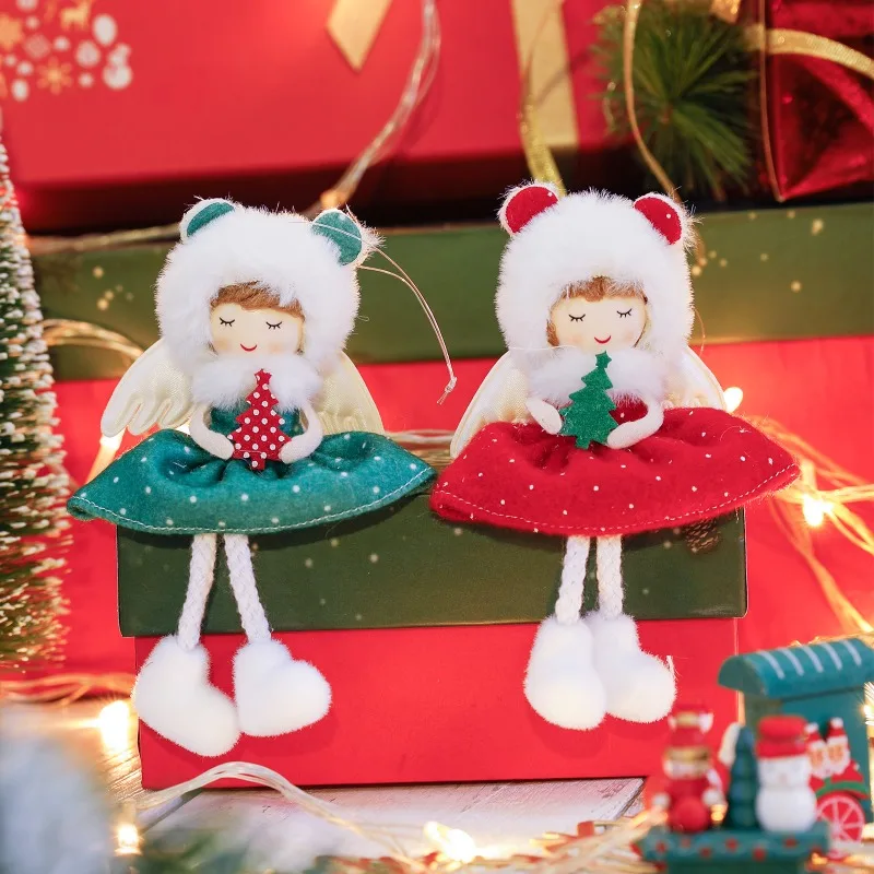 Christmas Decorations Christmas Ornaments Red Angel Girl Doll Christmas Tree Decorations New Year Noel Pendant Xmas Gifts Navidad Party Supplies