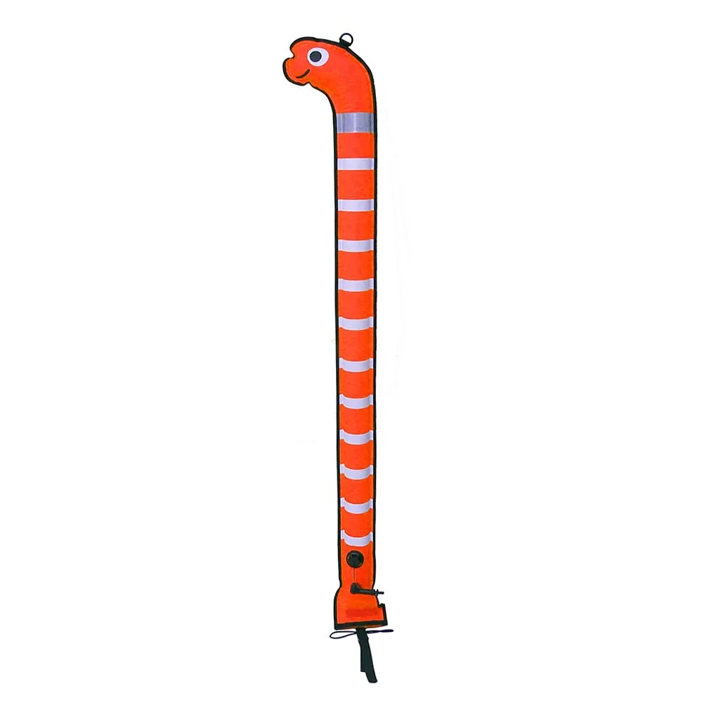 Nylon Scuba Diving SMB Marker Buoy 180x15cm Diver Below Signal in Eye Catching Sea Eel Shape with Reflective Strips