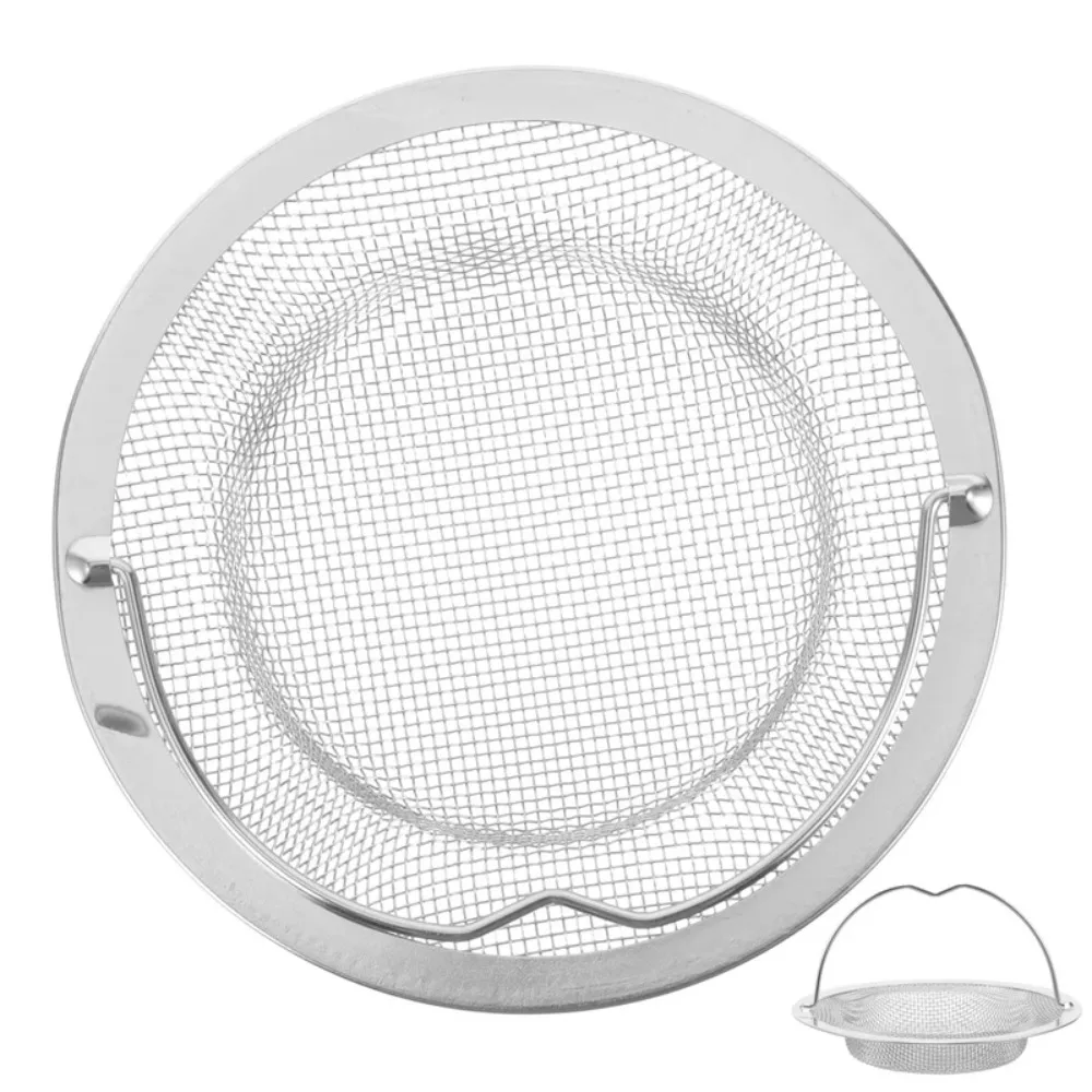 Anti-Blocking Gadgets Durable Sink Strainer Mesh Round Convenient Drain Stopper Filter with Handle Silver Hair Catcher Kitchen kitchen sink filter sink strainer sink filter kitchen sink strainer hair drain catcher