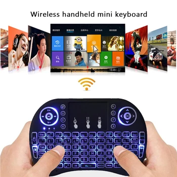 2.4G Air Mouse with Touchpad Keyboard i8 Arabic French Spanish Russian Backlit Mini Wireless Keyboard for PC Android TV Box 6