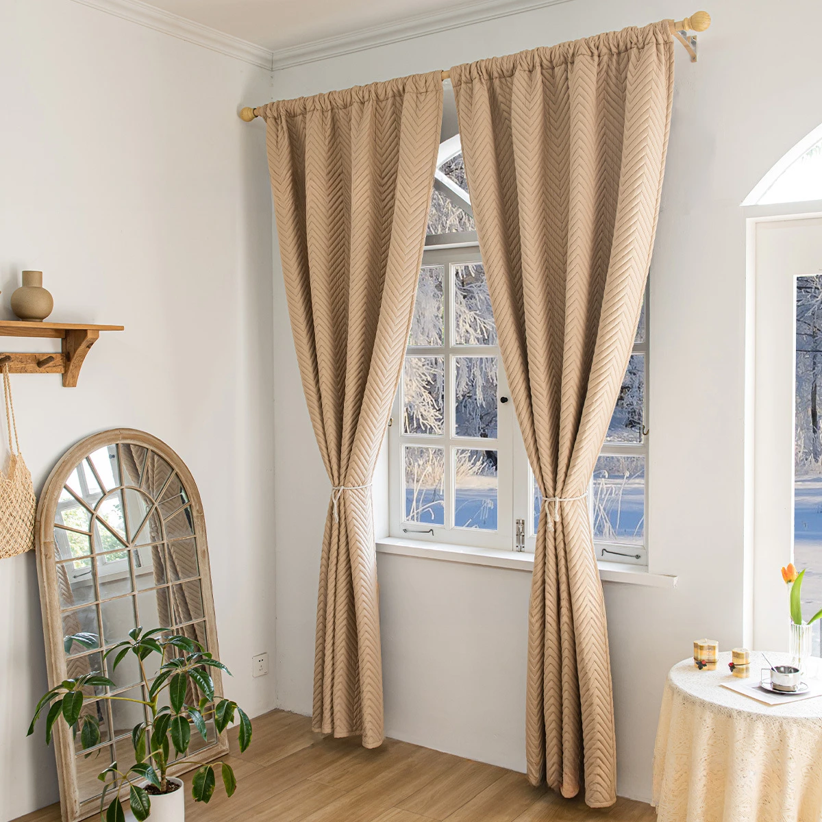 Blackout Thermal Curtains - Heavy Duty Quilted Window Drapes for Living Room