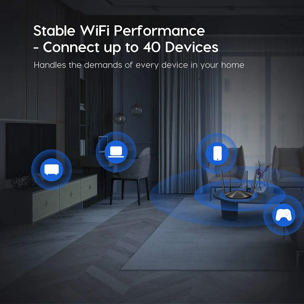 Tenda-roteador Wifi Inteligente Ax1500 Banda Dupla 4x6dbi Antenas de Alto Ganho Portas Lan Ax2 Cx2 - Imagem 3