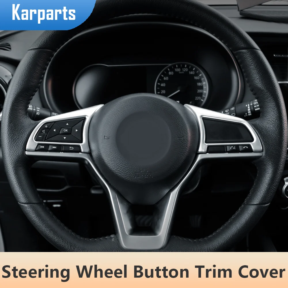 

ABS Car Interior Styling Accessories Chrome Steering Wheel Button Trim Cover Fit for Nissan Kicks 2016 2017 2018 2019 2020 2021