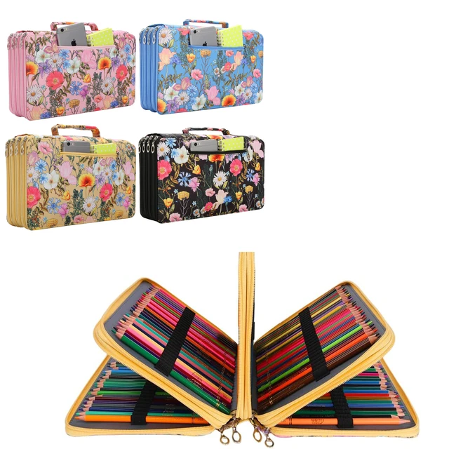 New Pencil Case 200 Slots Pencil Holder Pen Bag Large Capacity Pencil  Organizer Colored Pencil Box with Printing Pattern Flower - AliExpress