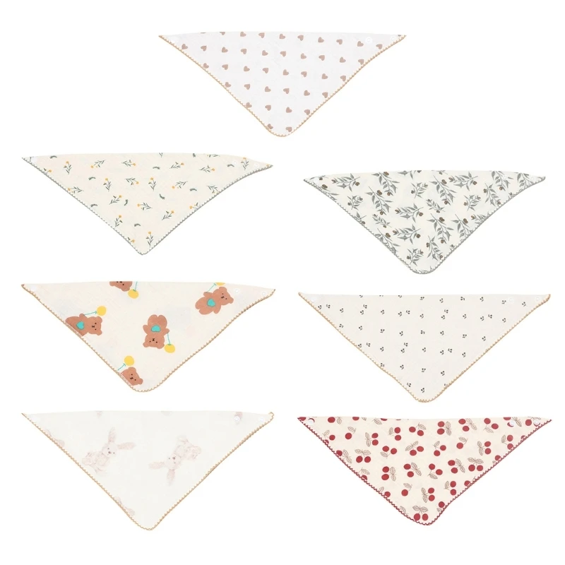 

127D Infant Saliva Towel Burp Cloth Exquisite Stitching Bandana Scarf for Teething