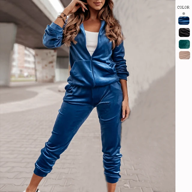 Women Velour Brand Sports Suit, Velour Jogging Suits Women