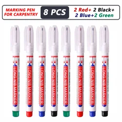 Deep Hole Long Nib Head Marker - Waterproof Multi - Purpose Tool for Metal, Wood, and Decor (8 PCS - 4 Color Mix)