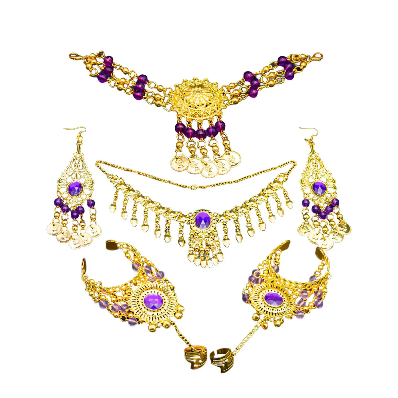

Belly Dance Jewelry Set Indian Style for Carnival Thanksgiving Anniversaries
