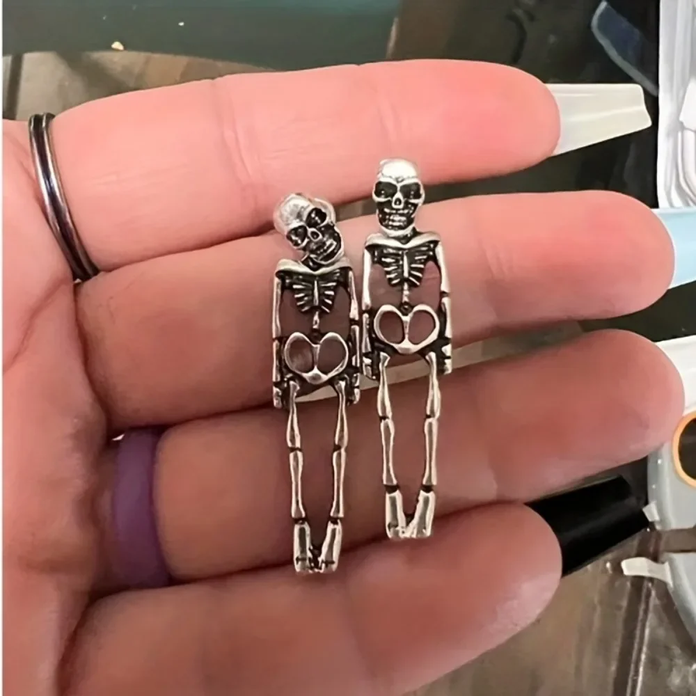 Halloween Vintage Skeleton Skull Dangle Earrings for Women Jewelry Party Gifts Aretes De Mujer Modernos