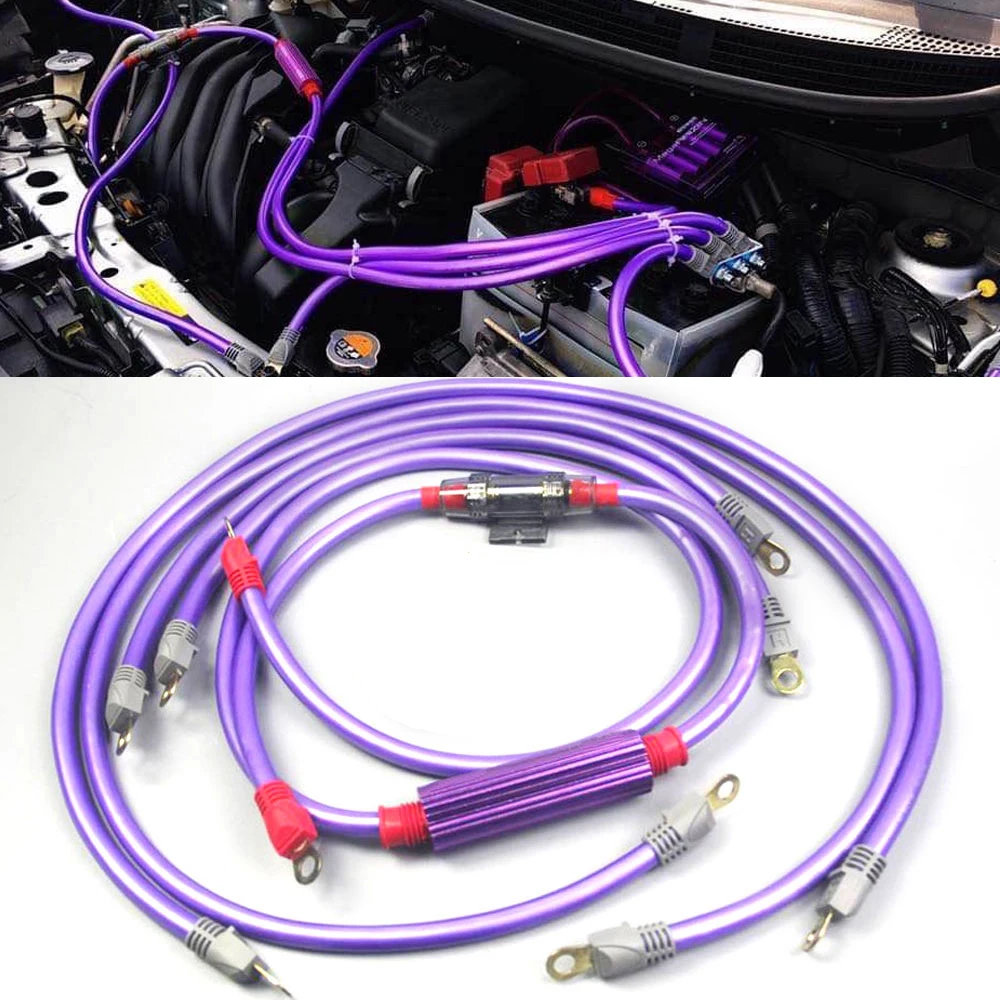 

Grounding Cable HKS Voltage stabilizer Purple 15GA Alternator Cable Grounding Nano Set Fuel Saver Pick Up Improve