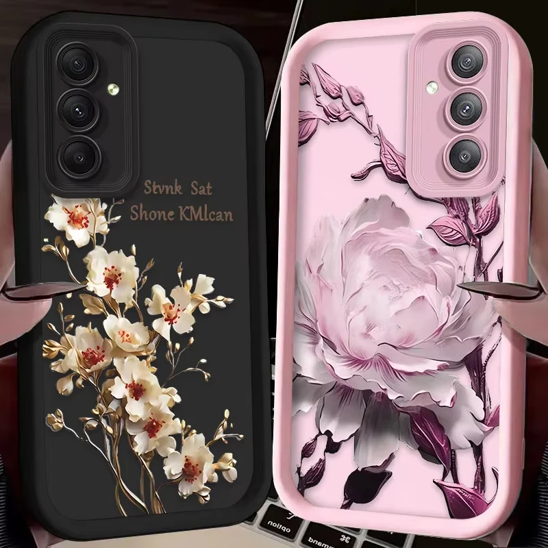 Elegant White and Pink Floral Phone Case Cover