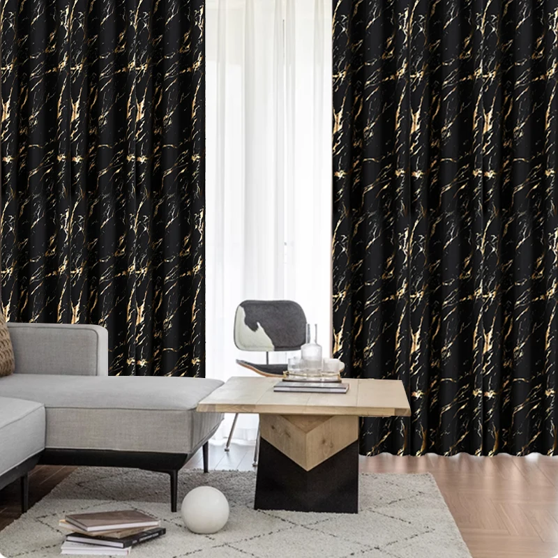 Luxury Marble Blackout Curtains 5