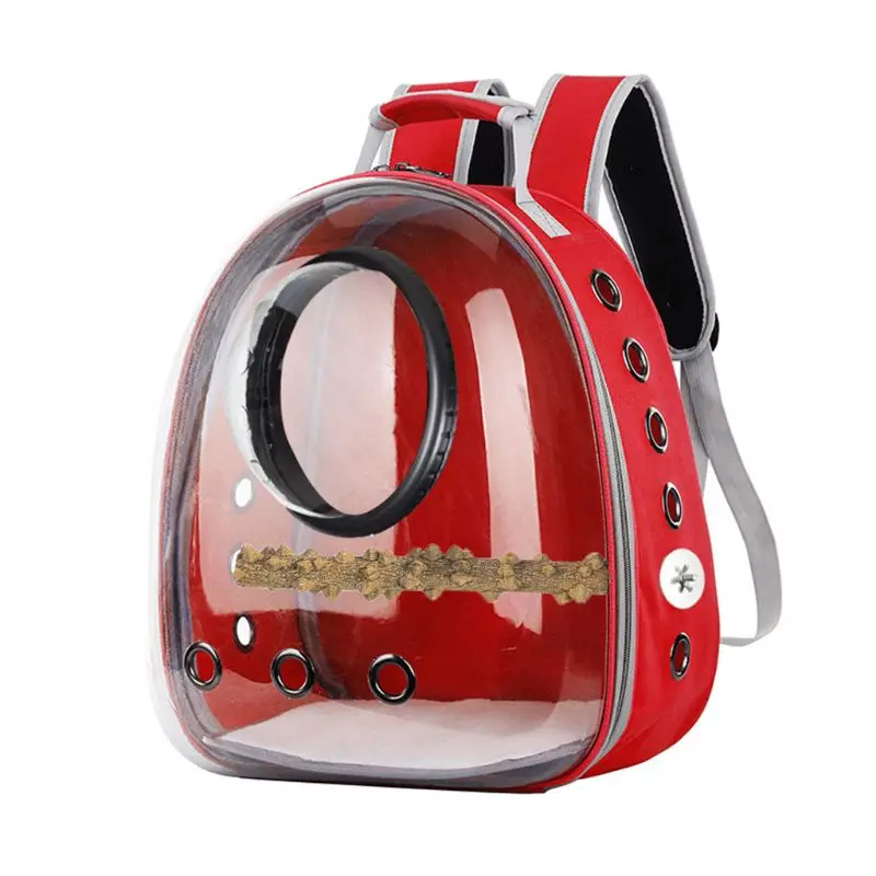 Parrot for Carrier Backpack Travel Cage for Birds Breathable Transparent Space with Panoramic Design and Perch for
