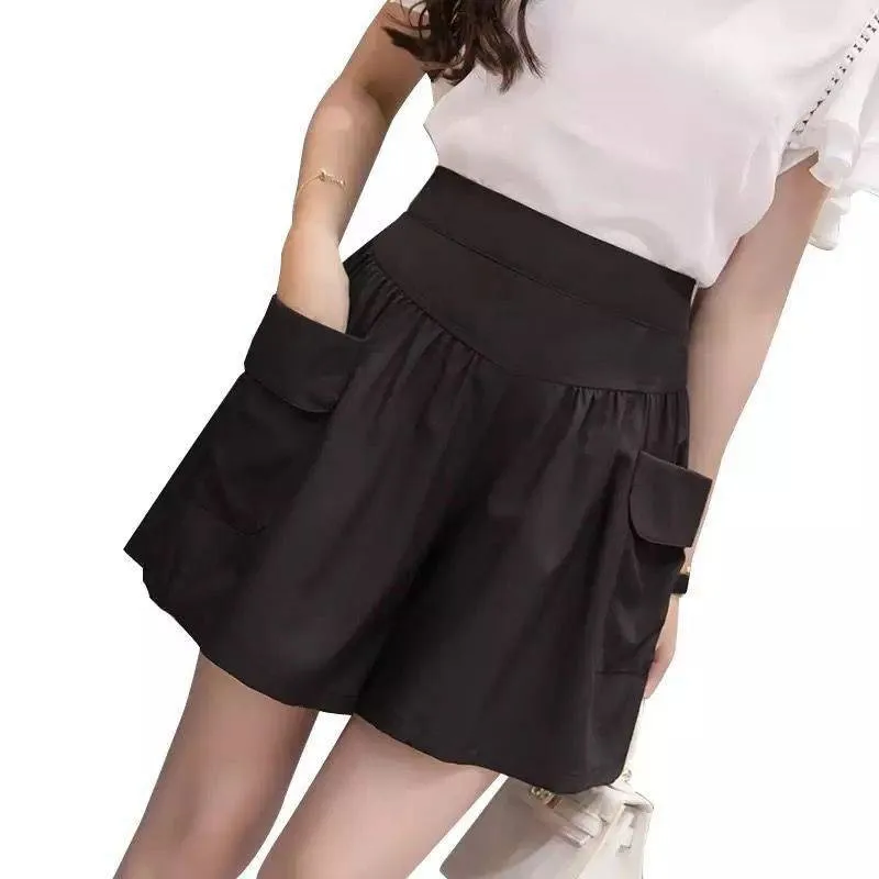 

VISNXGI Women Sports Shorts Wide Leg Pants Running Summer Street Fashion Elastic Waist All-Match Loose Cotton Casual Clothing