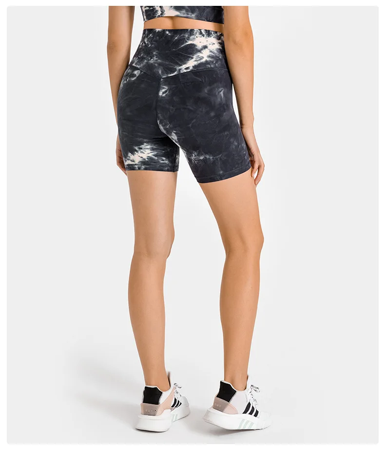 Solid Color Women Sports Shorts Sexy Printing Soft High Waist Fitness Yoga Short Cycling Train Gym Workout Tight Athletic Clothe