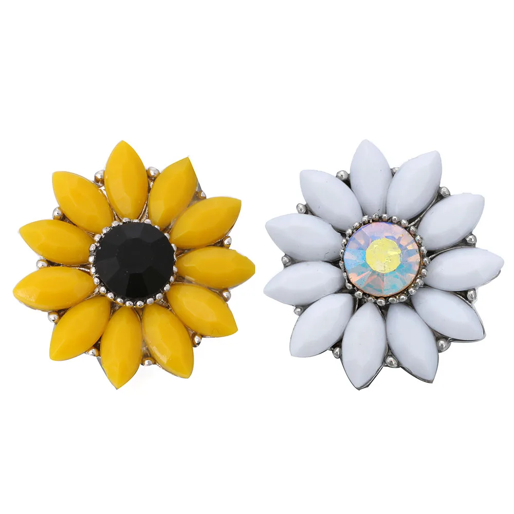 Snap Jewelry Mixed Rhinestone Flower 18mm Metal Snap Buttons Fit Bracelet Bangle Ginger Charms 5pcs/lot bracelet jewelry metal snap buttons