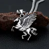 High Quality Fly Horse Pendant Necklace Stainless Steel Pegasus Necklaces Punk Hip Hop for Men Women Fashion Jewelry Gifts 3