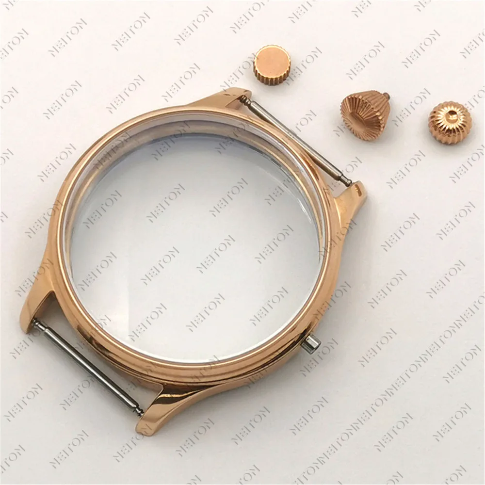 Solid Stainless Steel 44mm Watch Case for Movement Accessories Parts