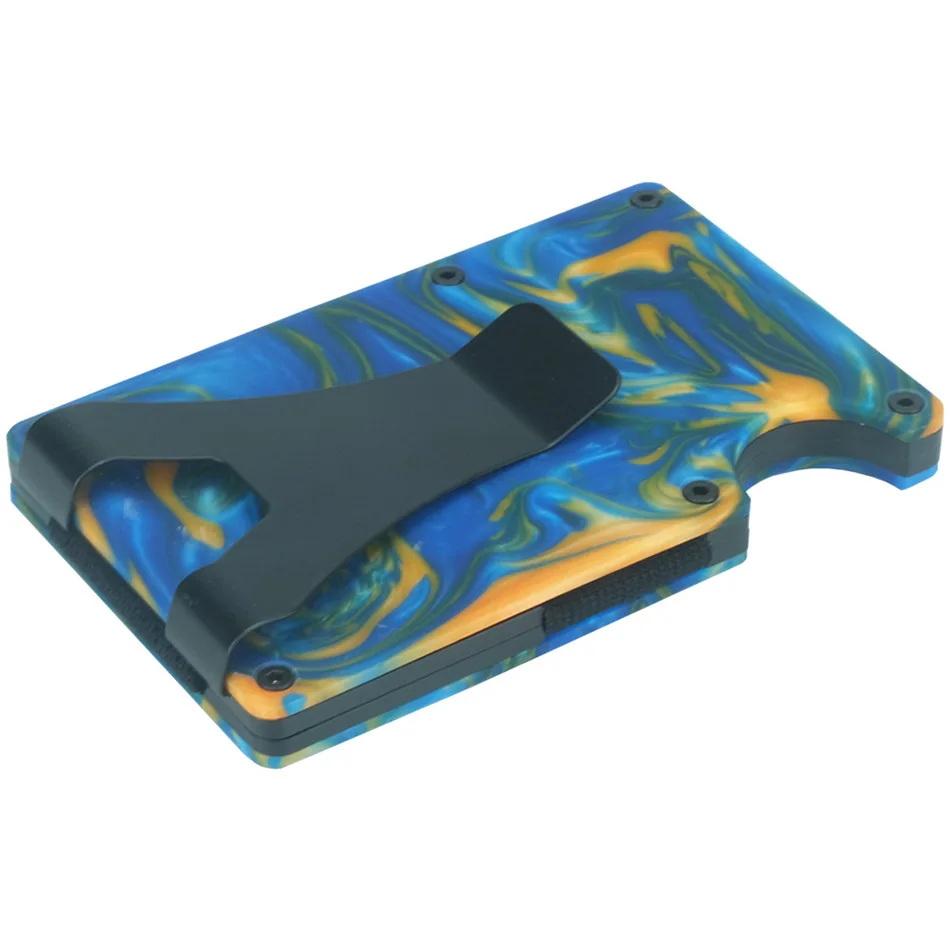 Credit Card Holder RFID Blocking Aluminum Business Thin Lettering Wallet Resin Style Moeny Clip For Man Luxury VIP