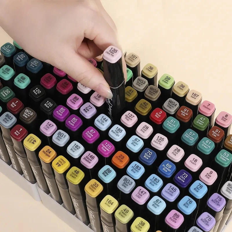 Kids Drawing Toys Double Headed Art Marker Pen Set for Draw Sketching Alcohol Oily Based Markers Graffiti Manga Supplies 4