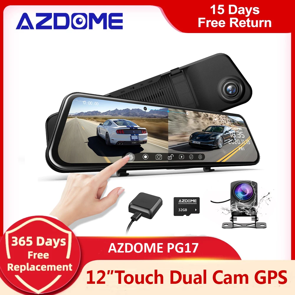 Azdome pg17 Spiegel Dash Cam vorne und hinten Dual Dash Kamera für