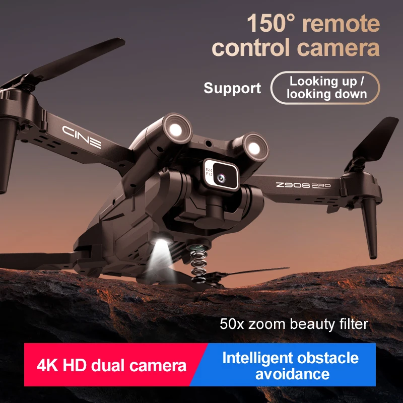EBOYU Z908PRO RC Drone w/ 3 sides Avoid Obstacle WiFi FPV 4K Dual HD Cameras Altitude Hold Foldable RC Quadcopter Drone Gift Toy 6