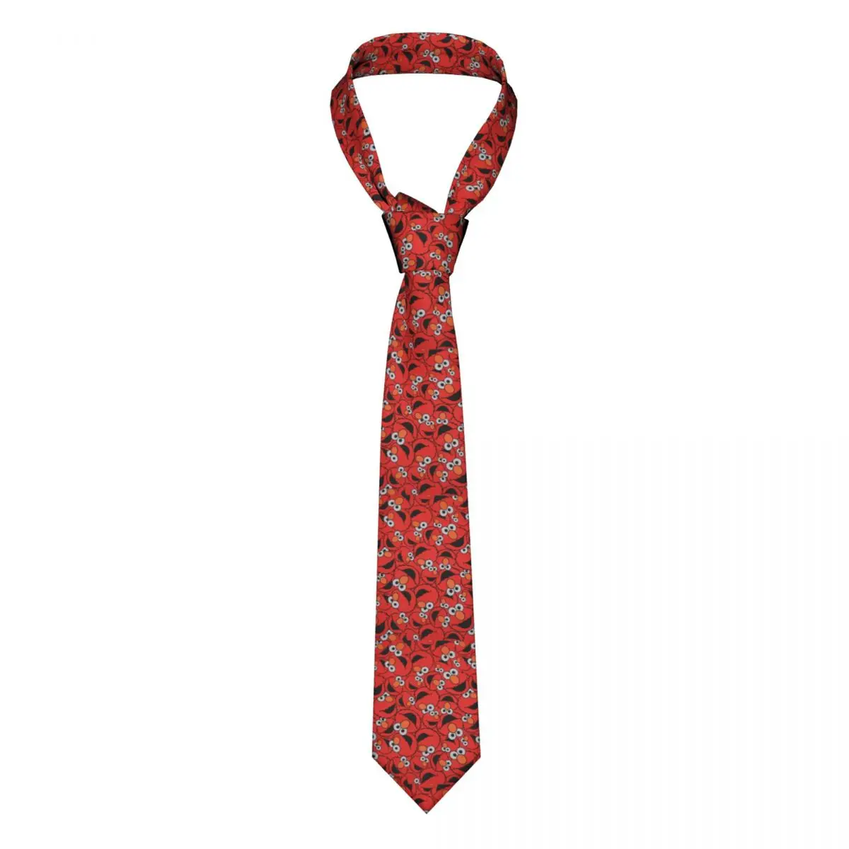 

Fashion Good Red Cartoon Sesame Street Neck Tie Men Custom Silk Happy Cookie Monster Neckties for Party Cravat