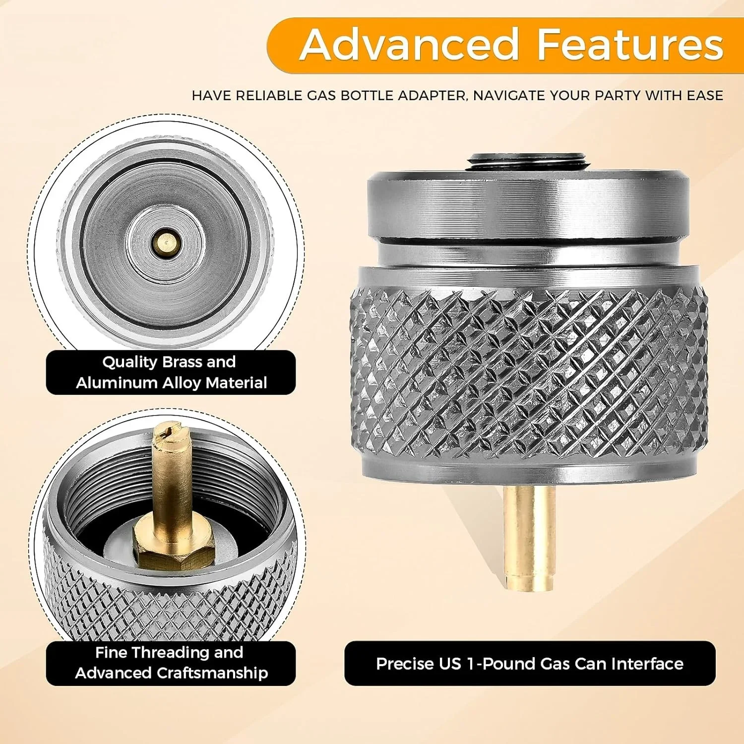 1pc Camping Gas Adapter Replace for Colemen/Goode/Mapp Bottle Butane Gas Cartridge Stove Connection American Style 1-pound Can