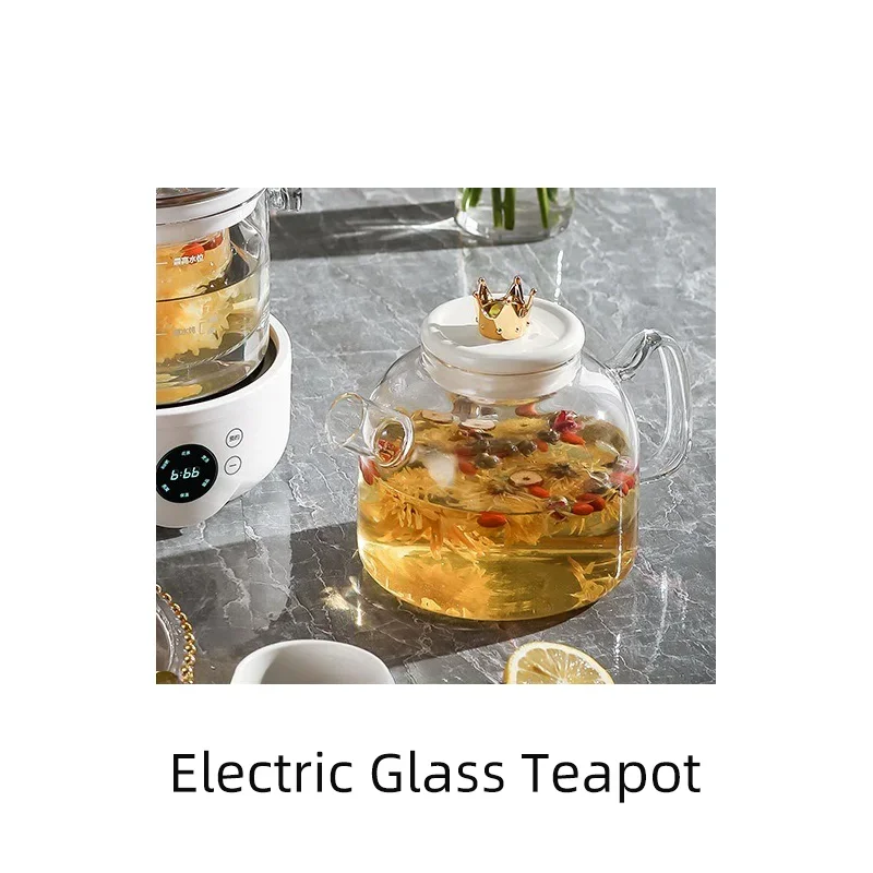 Electric Teapot 1pc Glass Automatic Household Multifunctional Health Kettle Boiling Kettle Dessert Teapot